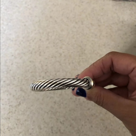 David Yurman 7mm cable citrine Cuff in SS 14k - Picture 8 of 8